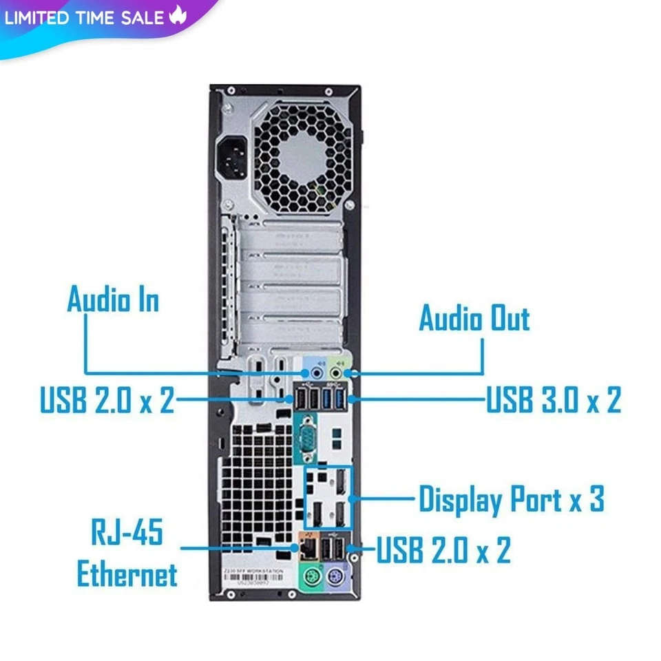 Computadora de escritorio HP i7, hasta 16 GB RAM 4 TB SSD, Windows 11/10, WiFi Foto 3 de 4