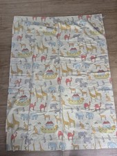Pair Of Blackout Nursery Curtains Noahs Ark Design And Jungle Animal Lightshade