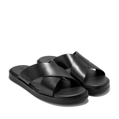 $130 Cole Haan (8) Men's Black Cross Band Sandals; New with Box