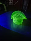 Vintage Fenton Daisy & Buttons Vaseline (Uranium) Glass Top Hat