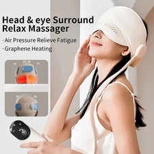Electric Head Eye Massager 6 Airbag Heating Kneading Headache Migraine Relief US