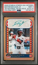 2025 Panini Stars & Stripes Usa Signatures Dexter Mccleon Jr. Gold PSA 9 Auto 10