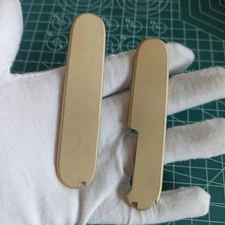 1 Pair Brass  Handle Scales for 91 mm Victorinox Swiss Army Knives
