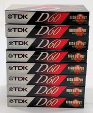 TDK D60 High Output Blank Audio Cassette Tapes Lot of 8 New Sealed