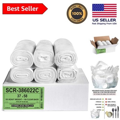 Multipurpose 55-60 Gallon Heavy Duty Trash Bags - 150 Pack for Home & Office