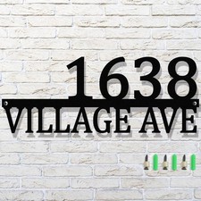 Minimalist Modern Custom Address Plaque with Personalized House Number