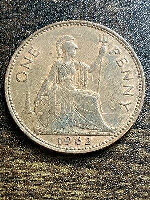 1962 Great Britain UK One 1 Penny XF Extremely Fine Elizabeth II