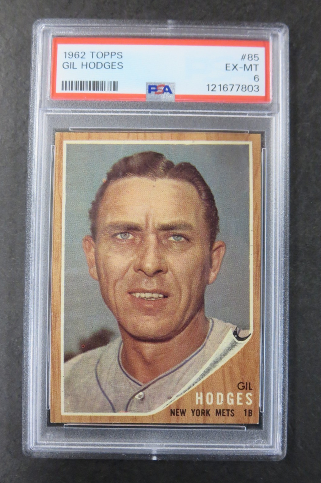 1962 Topps Gil Hodges #85 PSA 6 Fresh Clean Slab