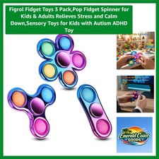 Fidget Toys 3 Pack,Pop Fidget Spinner for Kids Adults Relieves Stress and C...