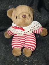 Vintage Made In Korea Striped Small Bear Plush