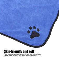 (L) Hooded Pet Bathrobe Ultra Absorbent Fiber Dog Drying Towel