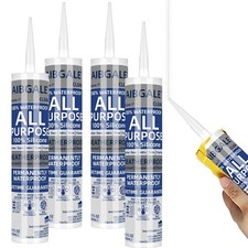 4 Pack of Clear Silicone Sealant, All-Purpose 100 Waterproof Silicone Caulk ...