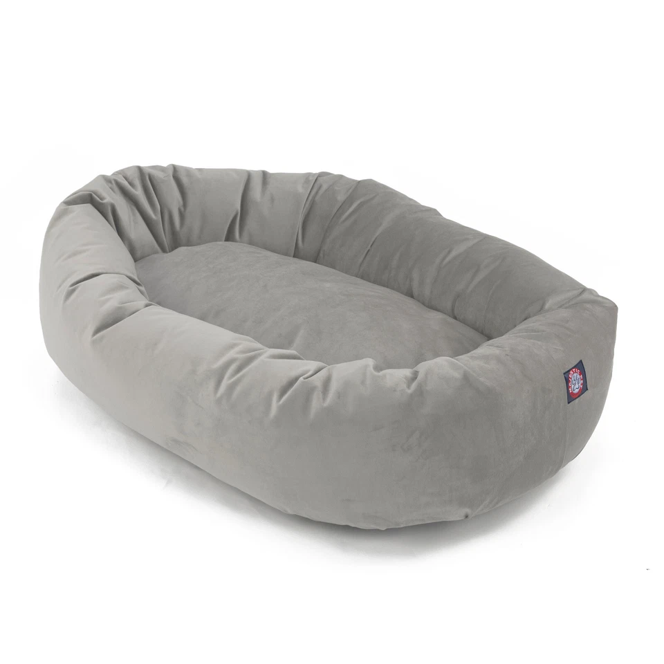 Cama calmante de terciopelo para mascotas Majestic lavable acogedora mullida donut cama para perros Foto 2 de 3