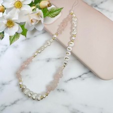 Rose quartz Phone Strap Personalised Mobile Strap Custom Phone Charm Any Name