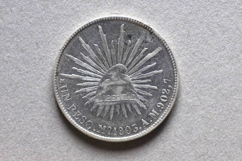 Mexico - Republic 1903 Mo AM UN PESO Silver Coin ( Weight : 26.90 g ) C35 - Picture 10 of 13
