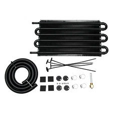 Aluminium 6 Pass Tube & Fin Transmission Cooler Universal 5 16" Oil Cooler Kit