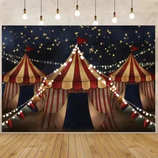  Circus Backdrop Carnival Background Park Birthday Party Decor Banner Supplies 