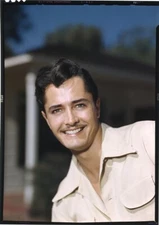 John Derek 1950 Smiling Pose Vivid Color Kodachrome Original 5x7 Transparency