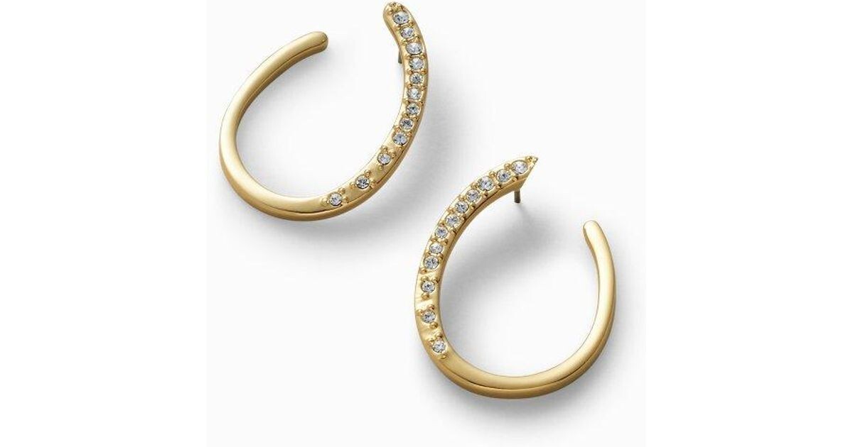 Tommy Bahama Earrings Gold Pave With Swarovski Crystals NEW