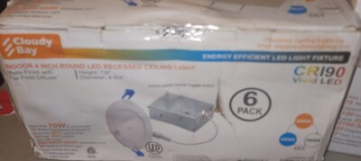 Cloudy Bay 4'' 3000K/4000K/5000K Three Color Temperature Selectable White (6PK)