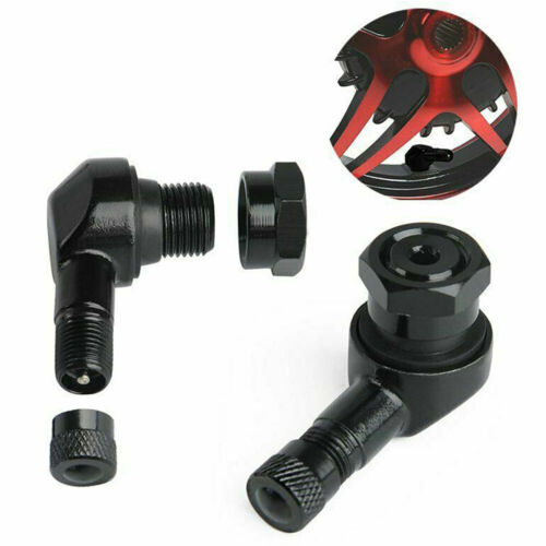 4 PCS 90 Degree Aluminum Motorcycle Valve Stems Tire Rim Wheel Universal BLACK - Picture 3 of 9