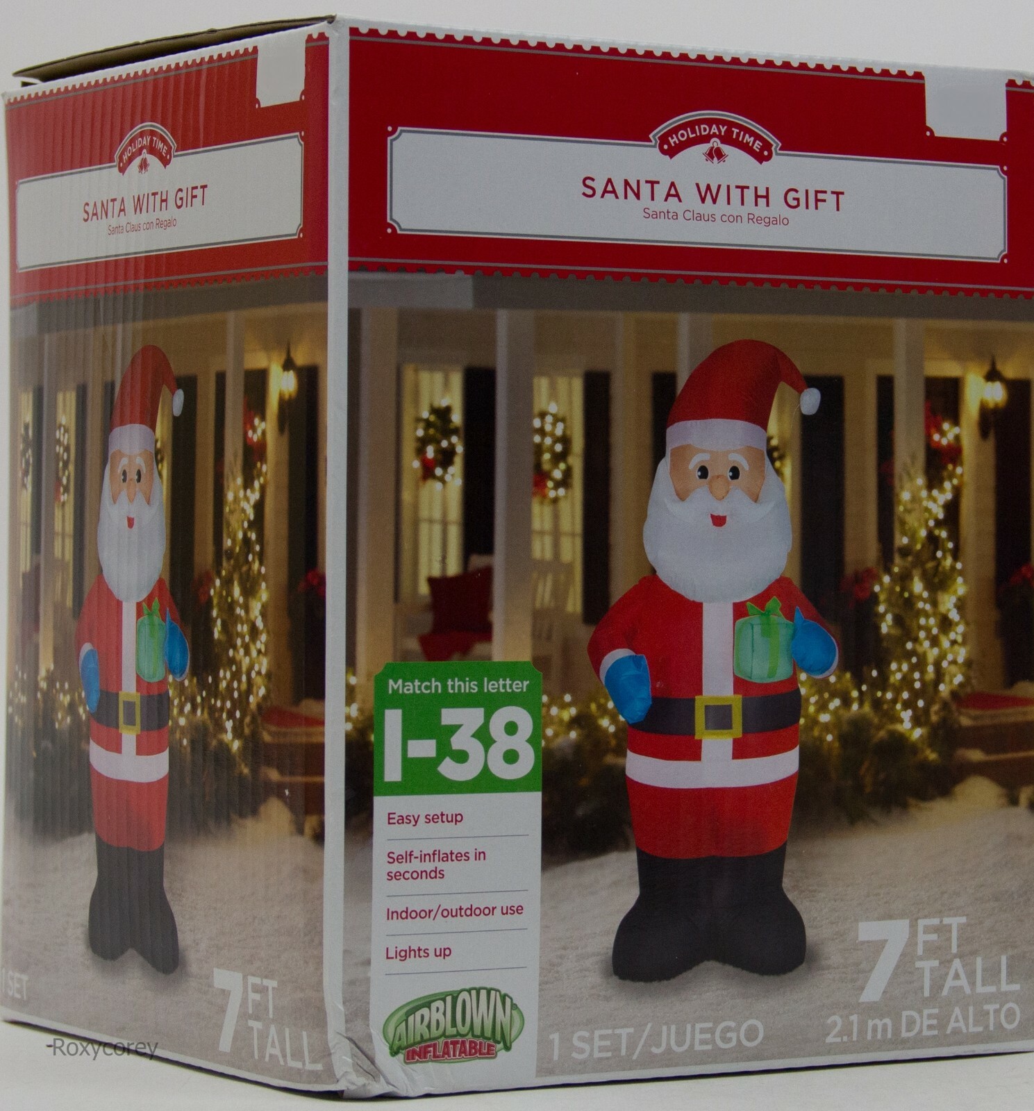 Gemmy 7 ft Tall Santa Claus with Christmas Gift Airblown Inflatable NIB ...