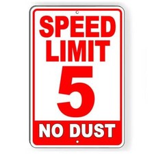 Speed Limit 5 Mph No Dust Red Sign / Decal Miles Per Hour Sw70Red / Magnetic