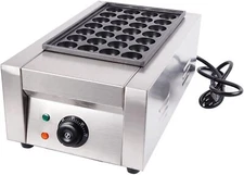 New TECHTONGDA Takoyaki Maker 28pcs 110V 1800W Nonstick Commercial Grill 