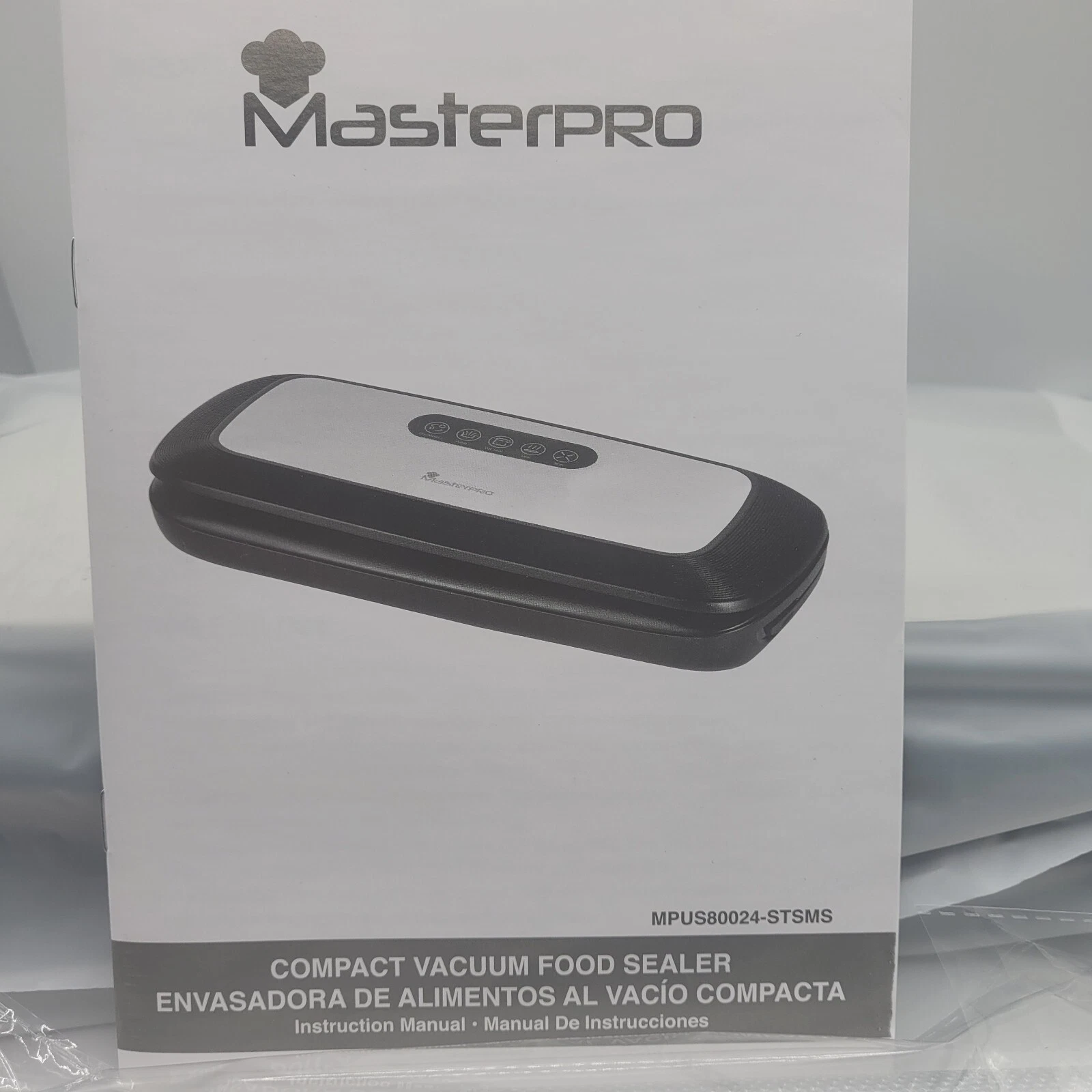 Compact Vacuum Food Sealer - MasterPRO Vacuum Sealer with Dry/Moist Options NIB
