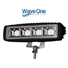 Wave One Marine | High Lumen | BLACK Spreader Boat Flood Deck Light | Stainless