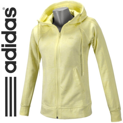 Adidas Damen Trainingsjacke Sweatjacke Hoodie Sport Jacke Kapuze Warm Lemon Gelb