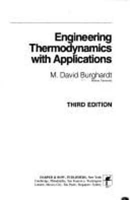 Engineering Thermodynamics with Applications Hardcover M. David B