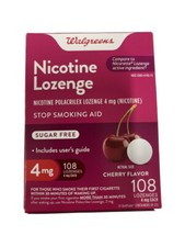Walgreens Nicotine Polacrilex Lozenge Stop Smoking Aid, 4mg - 108 Count