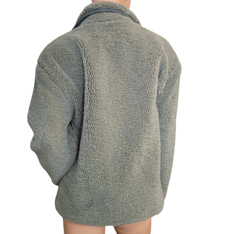 Chaqueta de peluche Bagatelle para mujer mediana verde acolchada bolsillos delanteros a presión Foto 4 de 4