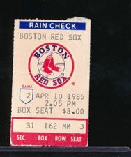 April 10 1985 Yankees @ Red Sox ticket stub Gedman 4 hits Mattingly 3 hits Boggs