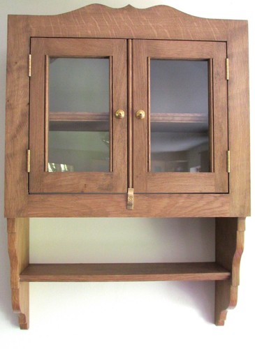 Solid Oak Handmade Wall Cabinet,Display Case,Ideal Present,Marrage,Birth,Retiree - Picture 4 of 11
