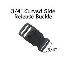20 - 3/4" Side Release Contour Buckles - Black Plastic - for Paracord Bracelets