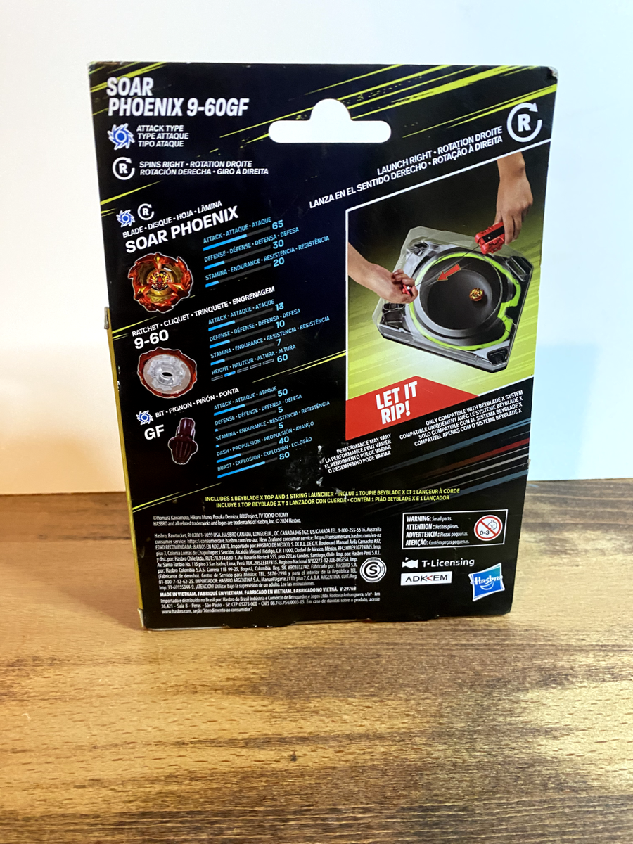NEW* Beyblade X Soar Phoenix 9-60GF Deluxe String Launcher Set