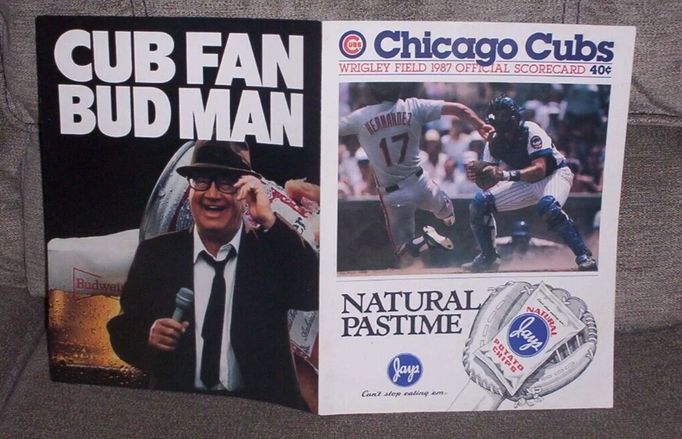 1987 Chicago Cubs vs St. Louis Cardinals Sept.27 Scorecard Harry Cary Bud Man - Image 4 of 4