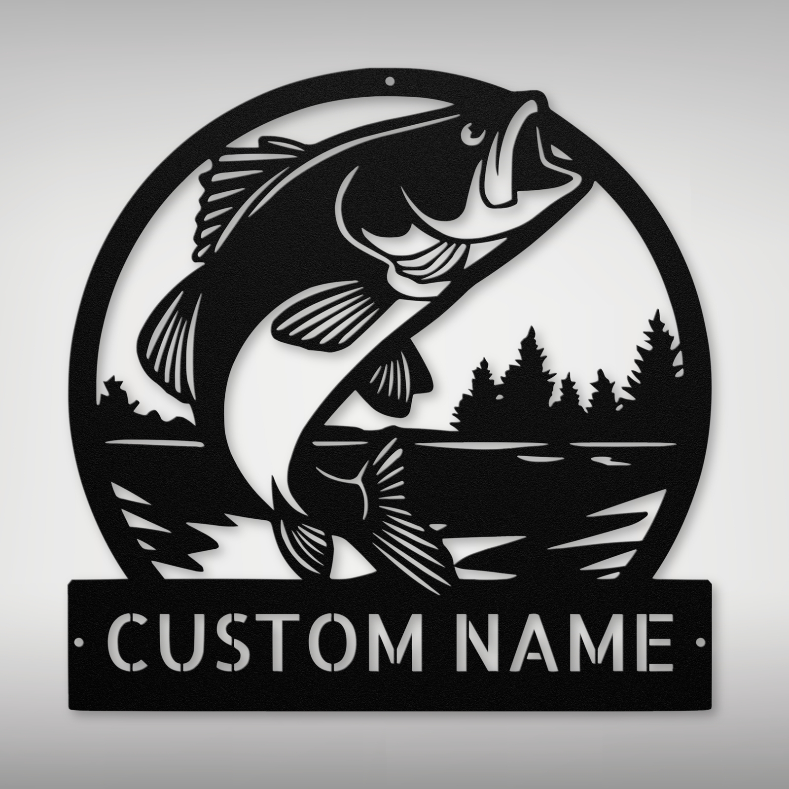 Personalized Jumping Fish Metal Sign Custom Outdoor Decor Fishing Lovers Gift
