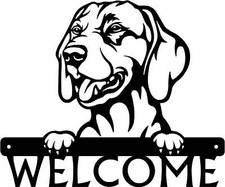 Vizsla Detailed Dog Face Welcome Sign or Custom Name