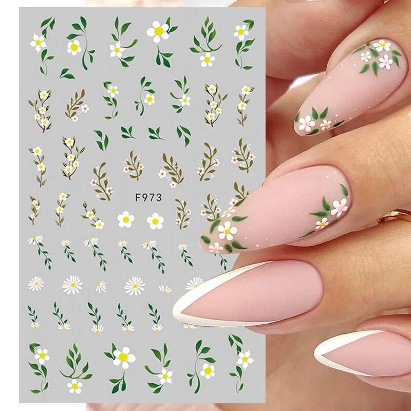  12 Sheets Retro Flower Nail Art Stickers Decal,Nail