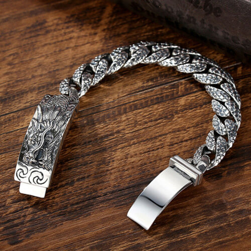 Vintage Xizang Silver Dragon Dominant Bracelet - Picture 4 of 5