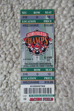 CLEVELAND INDIANS VS MILWAUKEE BREWERS 6/10/1999 TICKET ~ DAVE NILSSON (2 HRs)
