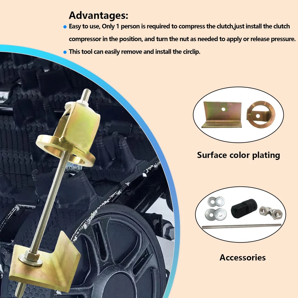 Herramienta de compresión de embrague para Polaris Ranger 400 425 500 570 700 800 900 1000 Crew Foto 4 de 4