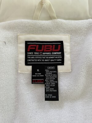 RARE Y2K Vintage FUBU White Puffer Down Jacket Size XL Watch RARE Y2K Vintage FUBU White Puffer Down Jacket Size XL Watch