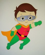 Super Hero Robin Paper Doll Paper Die Cut Scrapbook Embellishment