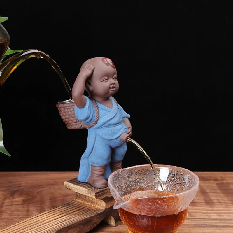 creative tea pet yixing zisha monk pee doll tea strainer boy