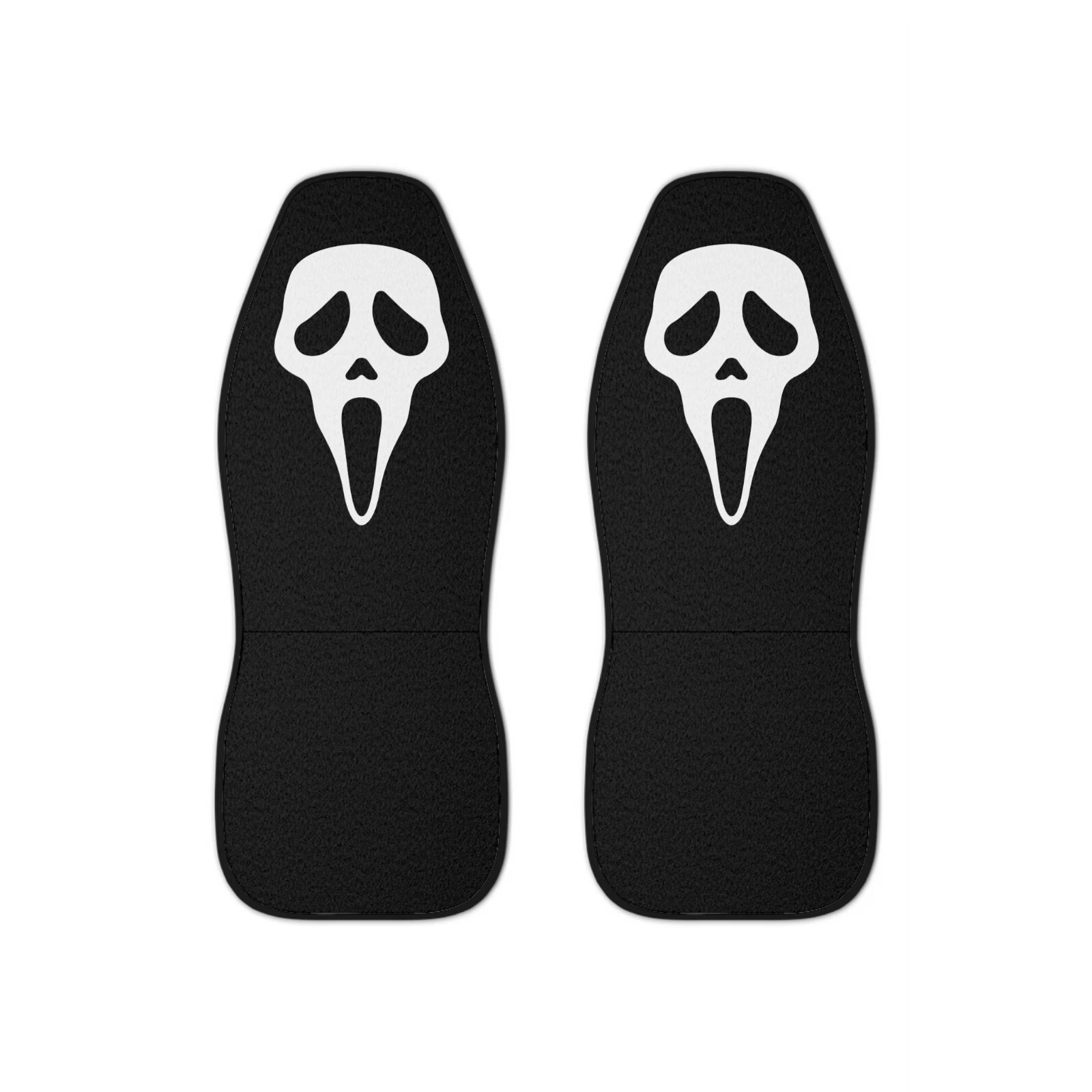 Ghost Face Front Seat Covers - Set of Two - Goth Car Accessories - Gothic Auto