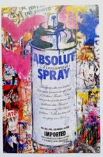 Mr Brainwash 2011 Art Basel Miami Exhibition Promo Postcard, Absolut Spray Can